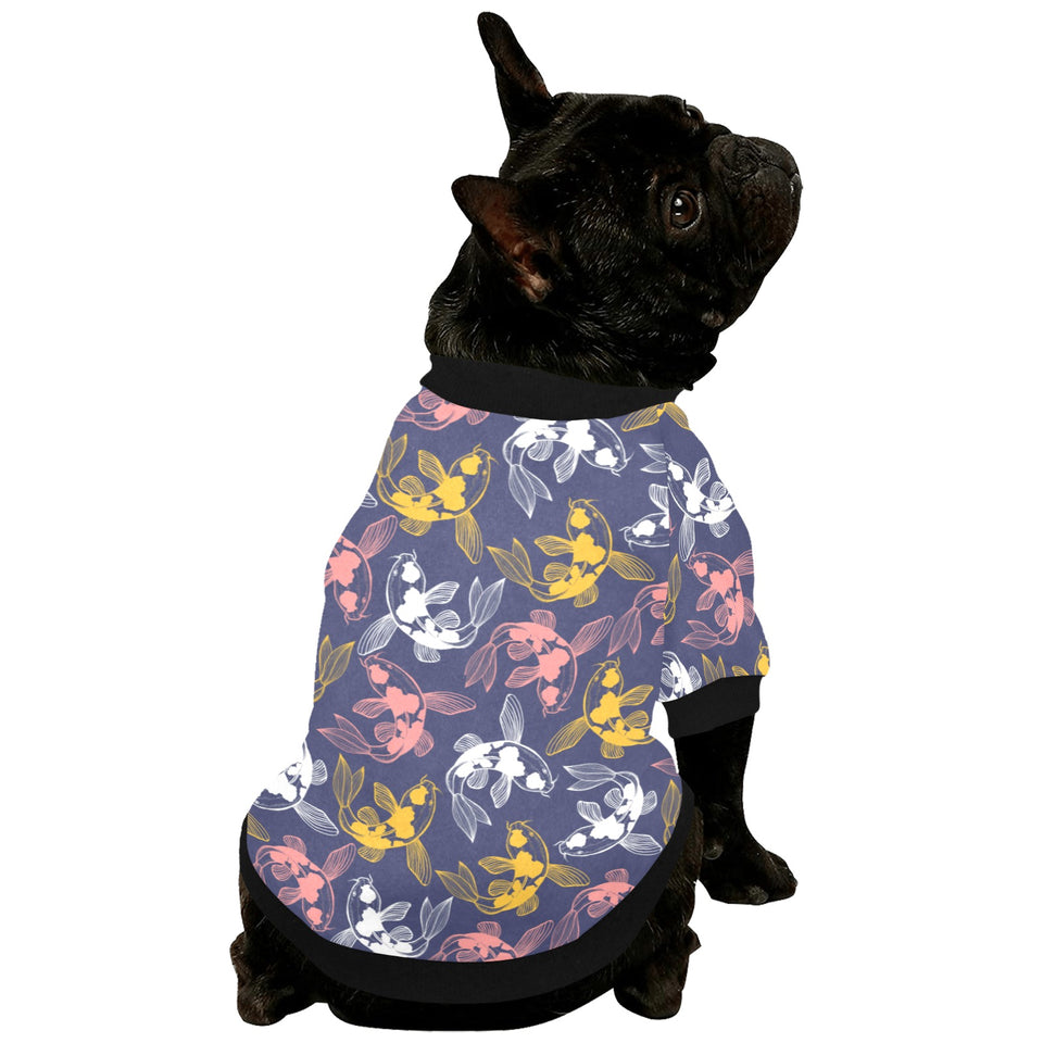 Koi Fish Carp Fish pattern All Over Print Pet Dog Round Neck Fuzzy Shirt
