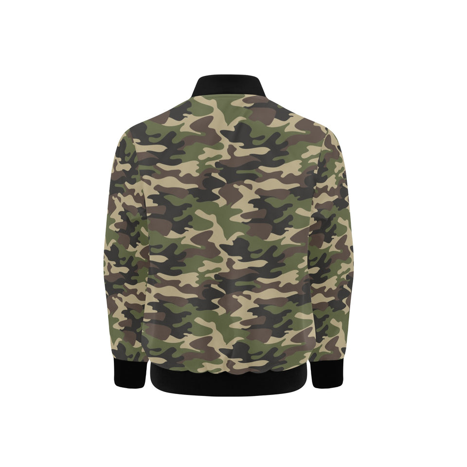 Dark Green camouflage pattern Kids' Boys' Girls' Bomber Jacket