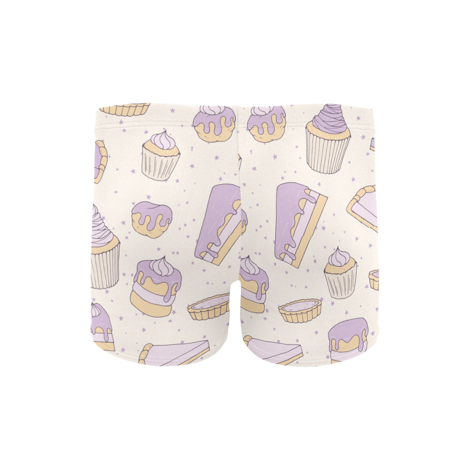 Cakes pies tarts muffins and eclairs purple bluebe Men's Swimming Trunks