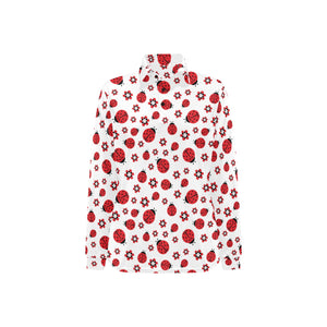 Ladybug Pattern Print Design 04 Women's Long Sleeve Polo Shirt
