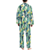 Toucan tropical leaves design pattern Men's Long Pajama Set