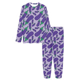 Eggplant Pattern Print Design 03 Women's All Over Print Pajama Set