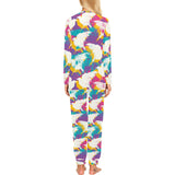 Colorful crow illustration pattern Women's All Over Print Pajama Set