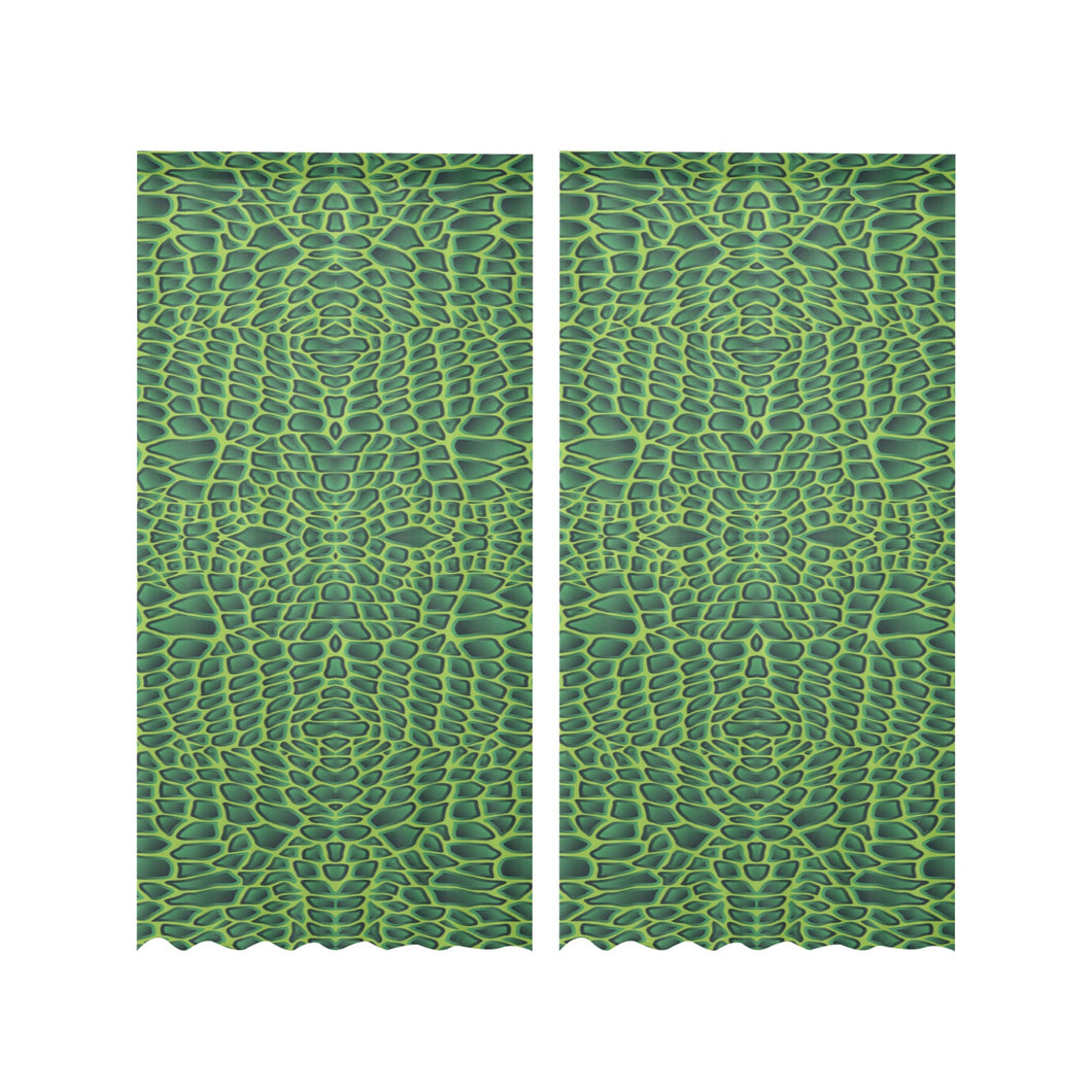 Crocodile Skin Printed Gauze Curtain