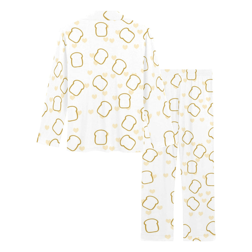 Bread Toast Pattern Print Design 01 Women's Long Pajama Set