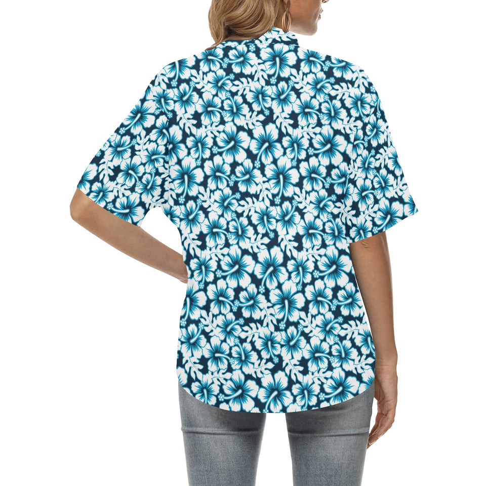 Hibiscus Pattern Print Design 04 Women's All Over Print Hawaiian Shirt
