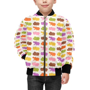 Hippopotamus Pattern Print Design 01 Kids' Boys' Girls' Bomber Jacket