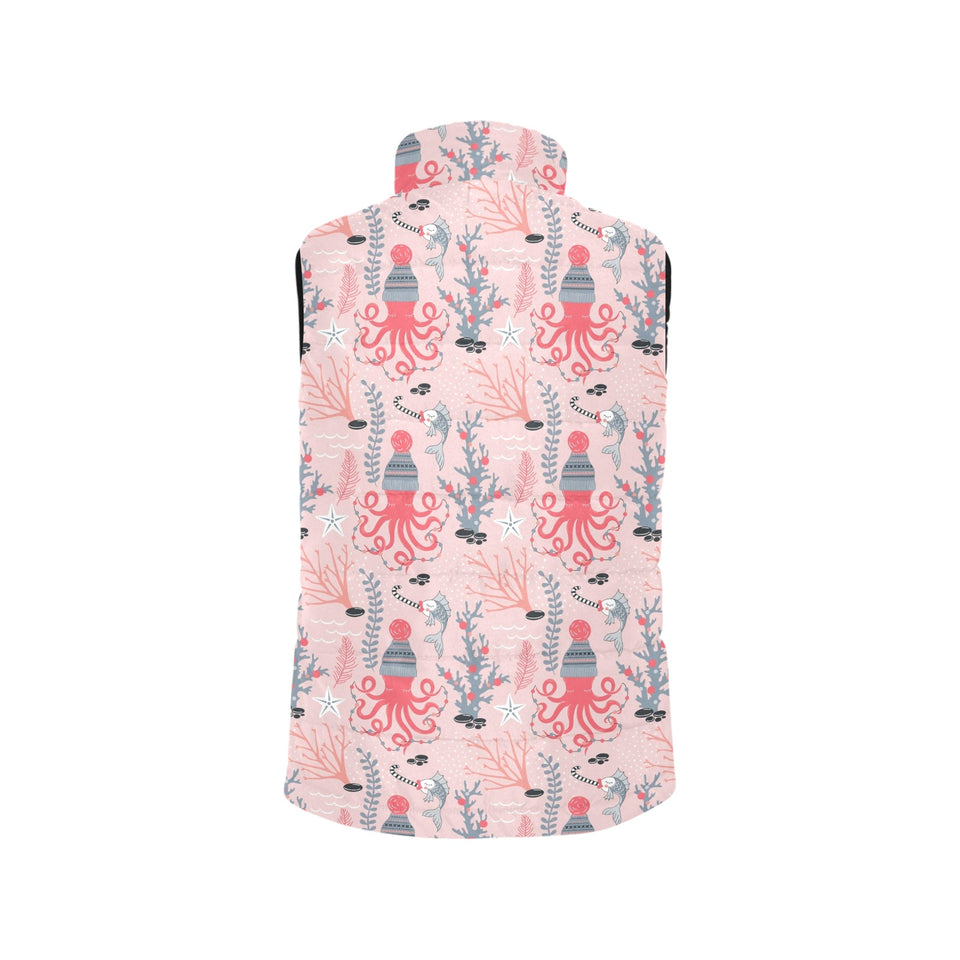 Octopus winter hat garland Fish candy Seaweed Cora Women's Padded Vest