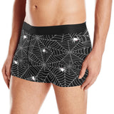 Spider web design pattern Black background white c Men's All Over Print Boxer Briefs Men's Underwear