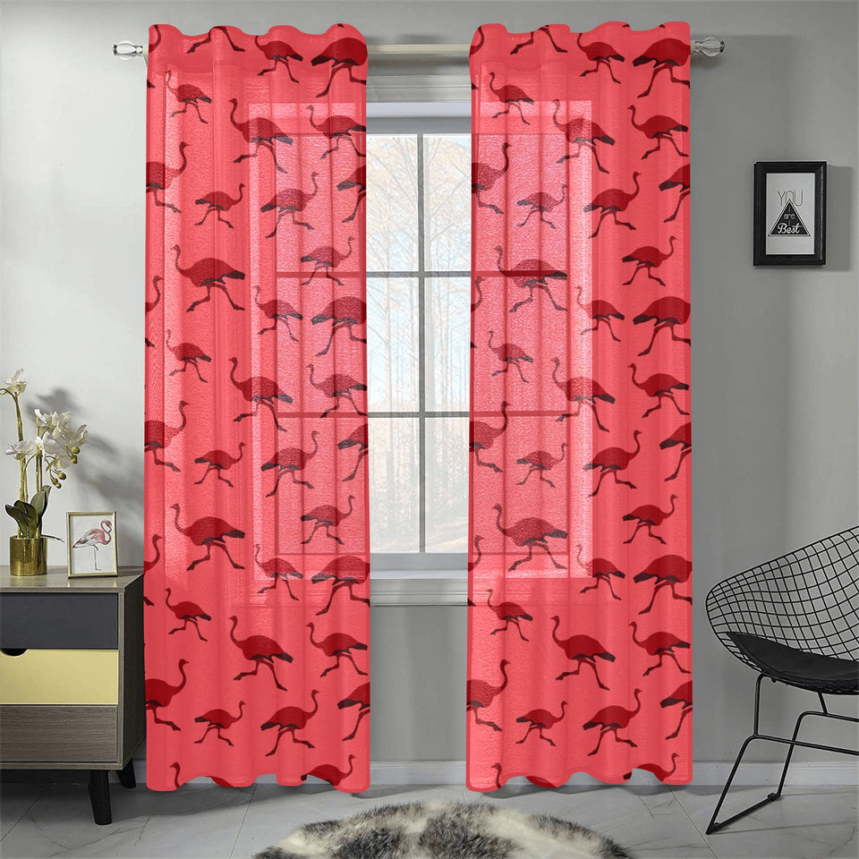 Ostrich Pattern Print Design 03 Gauze Curtain