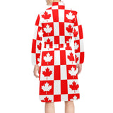 Canada Pattern Print Design 05 Men's Long Sleeve Belted Night Robe