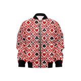 Casino Cards Suits Pattern Print Design 03 Kids' Boys' Girls' Bomber Jacket