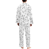 Music Notes Pattern Print Design 04 Men's Long Pajama Set