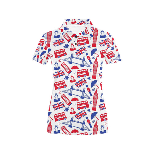 British Pattern Print Design 01 Women's All Over Print Polo Shirt