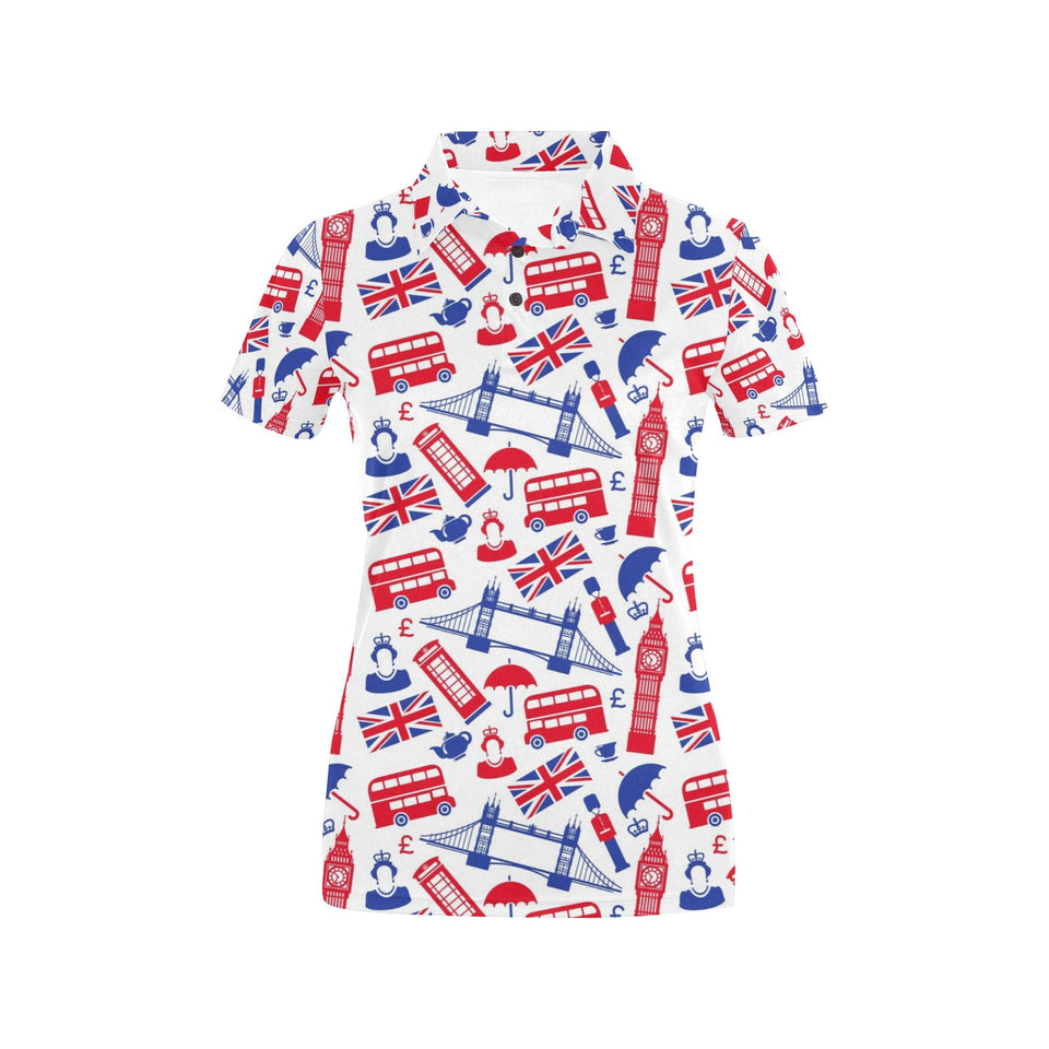 British Pattern Print Design 01 Women's All Over Print Polo Shirt