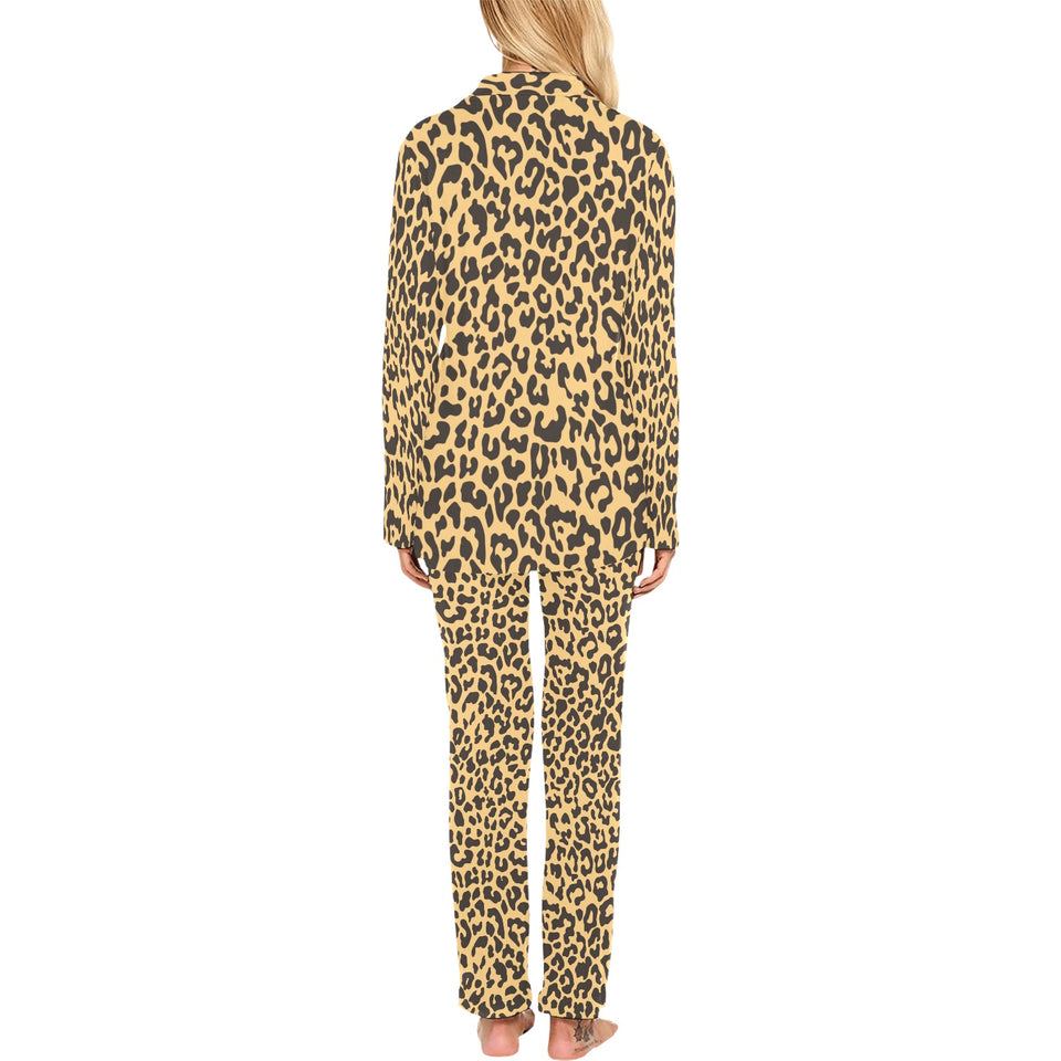 Leopard skin print Women's Long Pajama Set