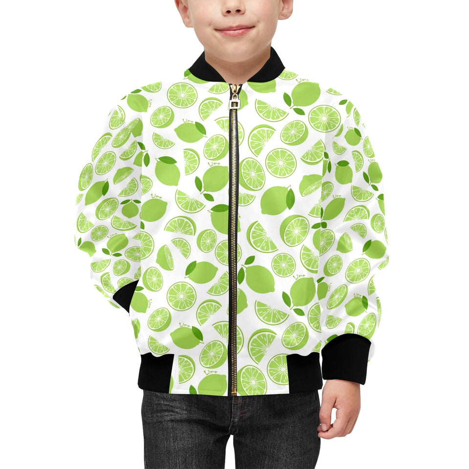 Lime design pattern Kids' Boys' Girls' Bomber Jacket