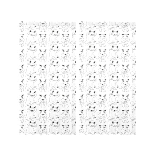 Bull Terrier Pattern Print Design 02 Gauze Curtain
