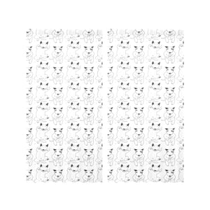 Bull Terrier Pattern Print Design 02 Gauze Curtain