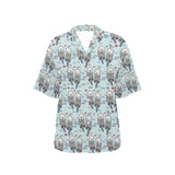 Lovely Sea Otter Pattern Women's All Over Print Hawaiian Shirt