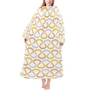 Horseshoes Pattern Print Design 03 Blanket Robe with Sleeves