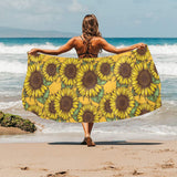 Sunflower pattern Beach Towel