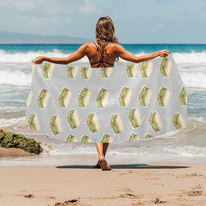 Sandwich Pattern Print Design 05 Beach Towel