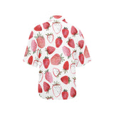 watercolor hand drawn beautiful strawberry pattern Women's All Over Print Hawaiian Shirt