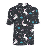 unicorn rainbows moon clound star pattern Men's All Over Print Polo Shirt