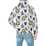 Lion Pattern Print Design 05 Men's Padded Hooded Jacket