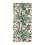 Toucan tropical green jungle palm pattern Beach Towel
