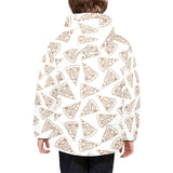 Hand drawn pizza pattern Kids' Boys' Girls' Padded Hooded Jacket