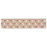 English Bulldog Pattern Print Design 05 Table Runner