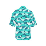 Dolphin sea pattern Women's All Over Print Hawaiian Shirt
