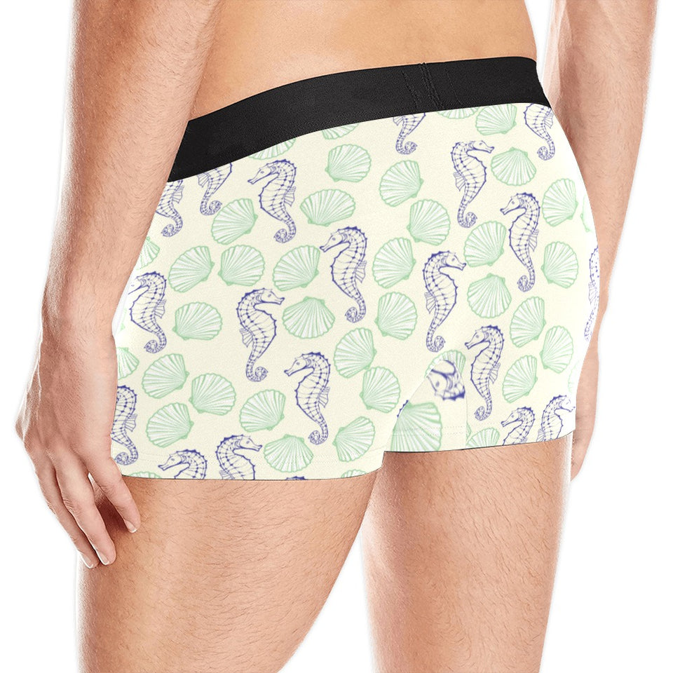 Seahorse shell pattern Men's All Over Print Boxer Briefs Men's Underwear
