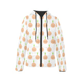 cute onions smiling faces Women's Padded Hooded Jacket