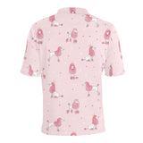 Poodle dog pink color theme Men's All Over Print Polo Shirt
