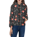 fox sleeping fox pattern Women's Padded Hooded Jacket