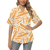 Carrot Pattern Print Design 02 Women's All Over Print Hawaiian Shirt