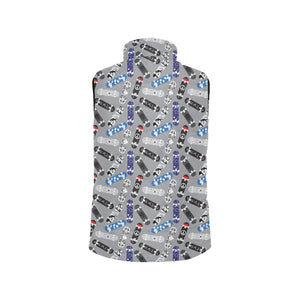 Skate Board Pattern Print Design 03 Women's Padded Vest