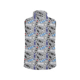 Skate Board Pattern Print Design 03 Women's Padded Vest