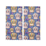 Sugar skull flower pattern Gauze Curtain