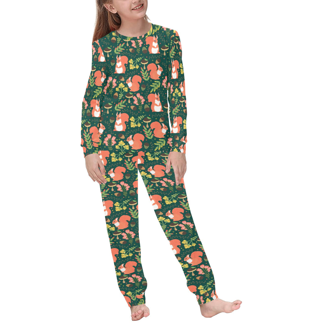 Squirrel Pattern Print Design 03 Kids' Boys' Girls' All Over Print Pajama Set