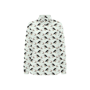 Pelican Pattern Print Design 02 Women's Long Sleeve Polo Shirt