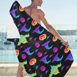 Colorful halloween background Beach Towel