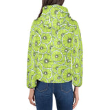 Slices of Lime design pattern Women's Padded Hooded Jacket