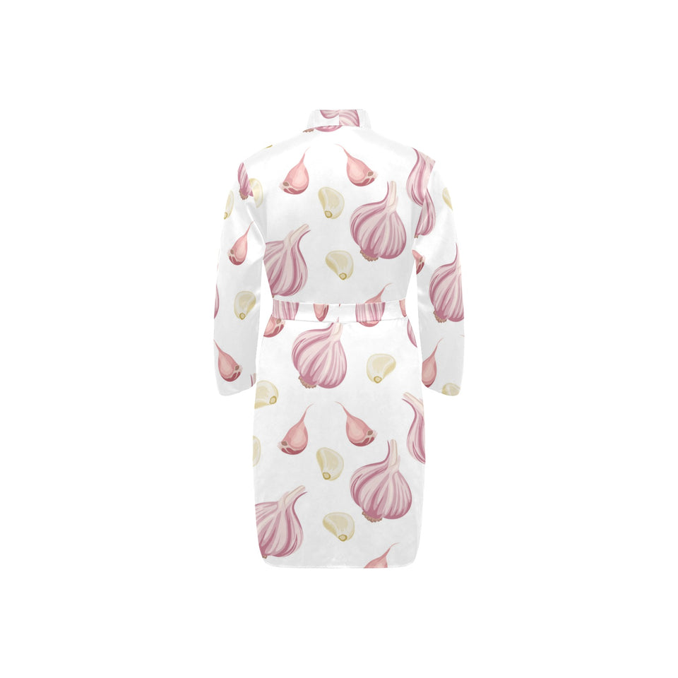 Garlic pattern Men's Long Sleeve Belted Night Robe