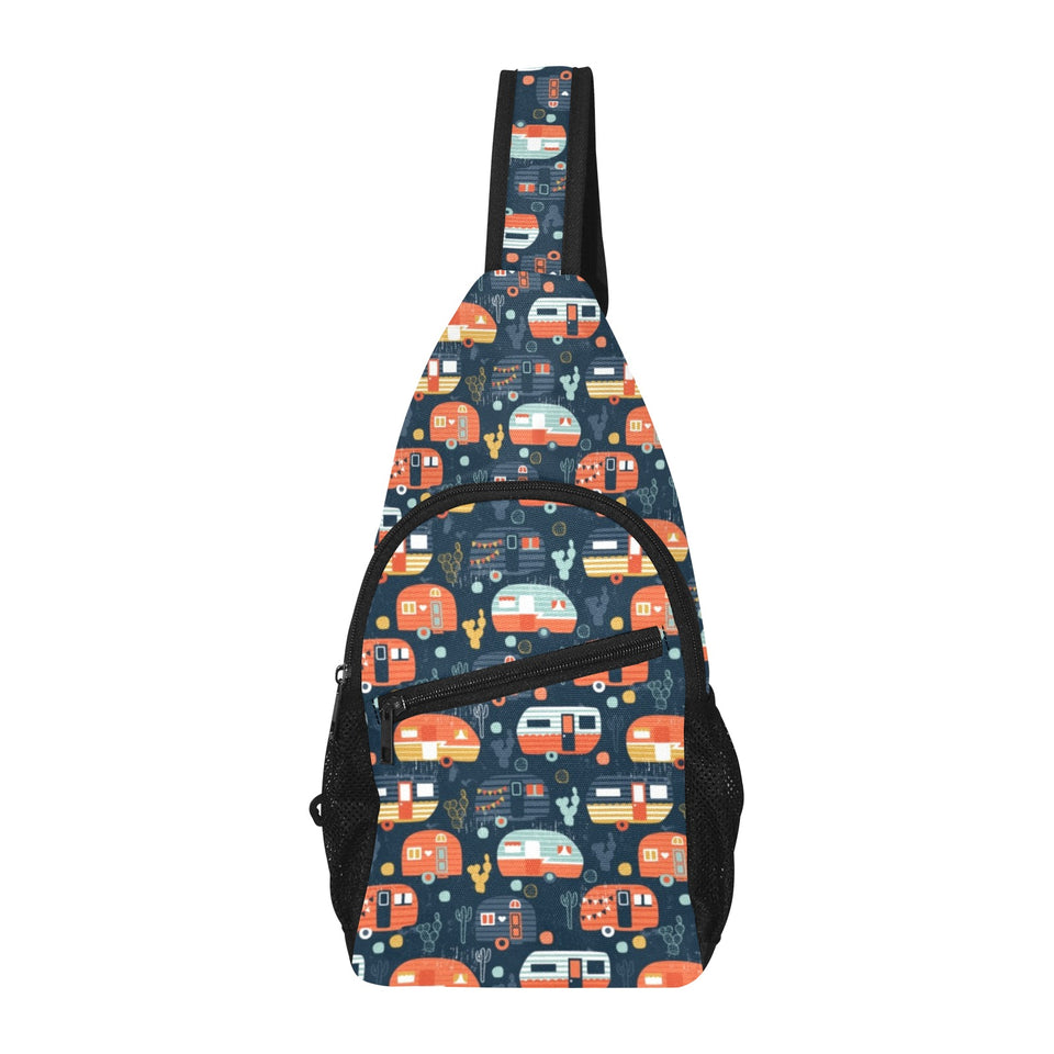 Camper Van Pattern Print Design 05 All Over Print Chest Bag