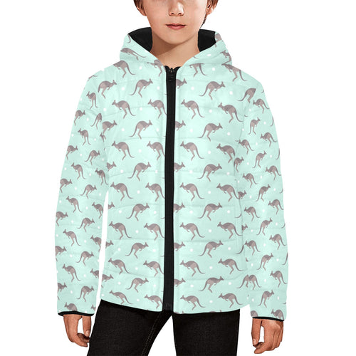 Kangaroo pattern background Kids' Boys' Girls' Padded Hooded Jacket