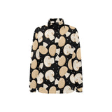 Champignon mushroom pattern Women's Long Sleeve Polo Shirt